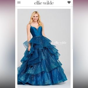 Ellie Wilde Prom Dress, Teal, Size 12